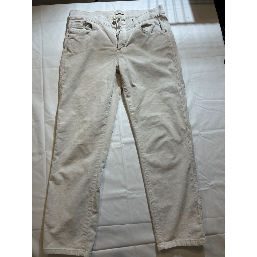 Angels Premium Authentic Denim Cream Corduroy Straight Leg Pants Womens 40 44 42